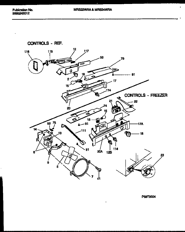 REFRIGERATOR CONTROL ASSEMBLY, DAMP Diagram and Parts List for MRS22WRAW1  Frigidaire Refrigerator