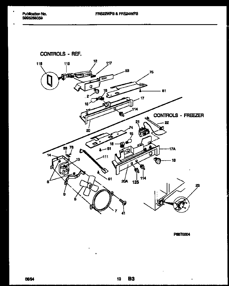 REFRIGERATOR CONTROL ASSEMBLY, DAMP Diagram and Parts List for FRS24WPBD0  Frigidaire Refrigerator