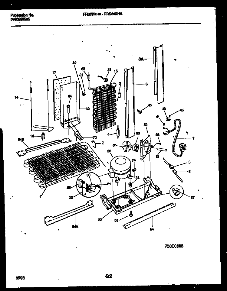 SYSTEM AND AUTOMATIC DEFROST PARTS Diagram and Parts List for FRS22XHAB0  Frigidaire Refrigerator