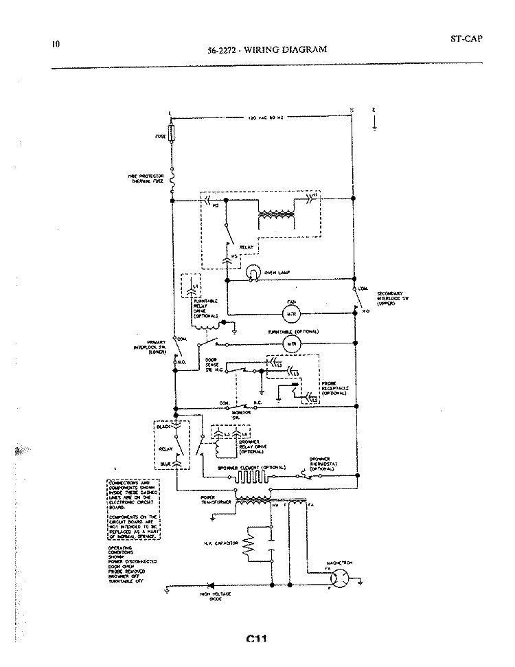 WIRING DIAGRAM Diagram and Parts List for 56-2272-10/01  Frigidaire Microwave