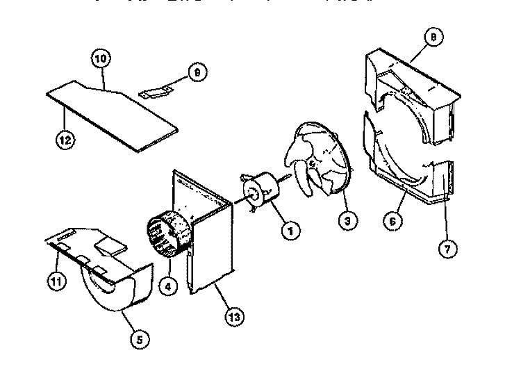 AIR HANDLING PARTS Diagram and Parts List for AR22NS5N1  Frigidaire Air Conditioner