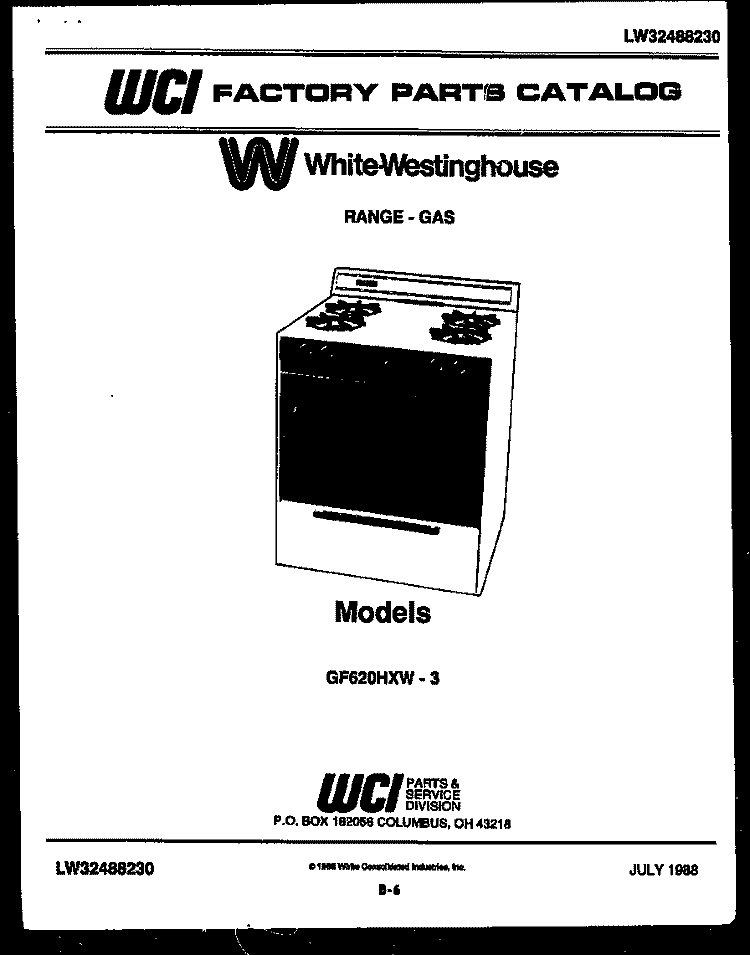 BODY PARTS Diagram and Parts List for GF620HXD3  Frigidaire Range