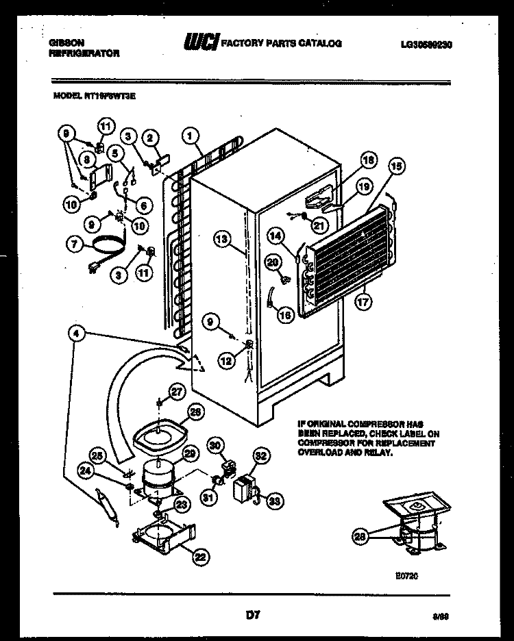 SYSTEM AND AUTOMATIC DEFROST PARTS Diagram and Parts List for RT19F8WT3E  Gibson Refrigerator