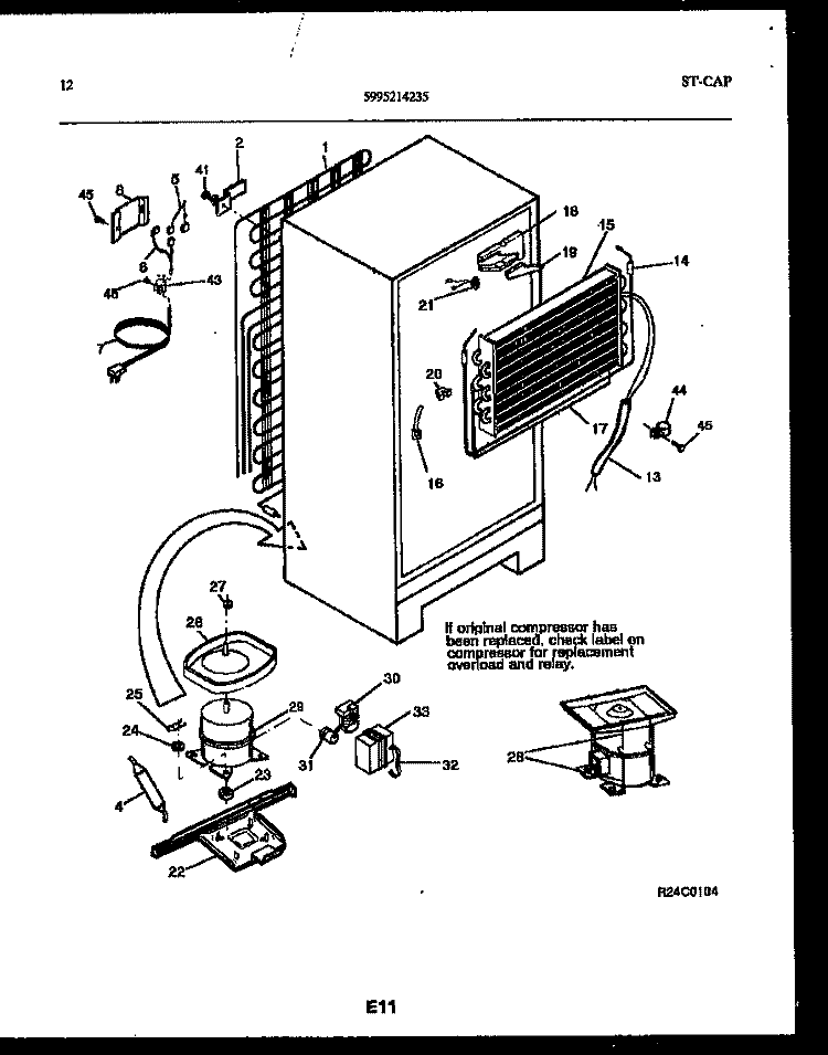 SYSTEM AND AUTOMATIC DEFROST PARTS Diagram and Parts List for FPW18TPLL1  Frigidaire Refrigerator