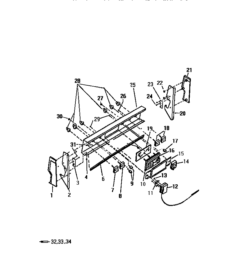BACKGUARD Diagram and Parts List for KF350GDF1  Frigidaire Range