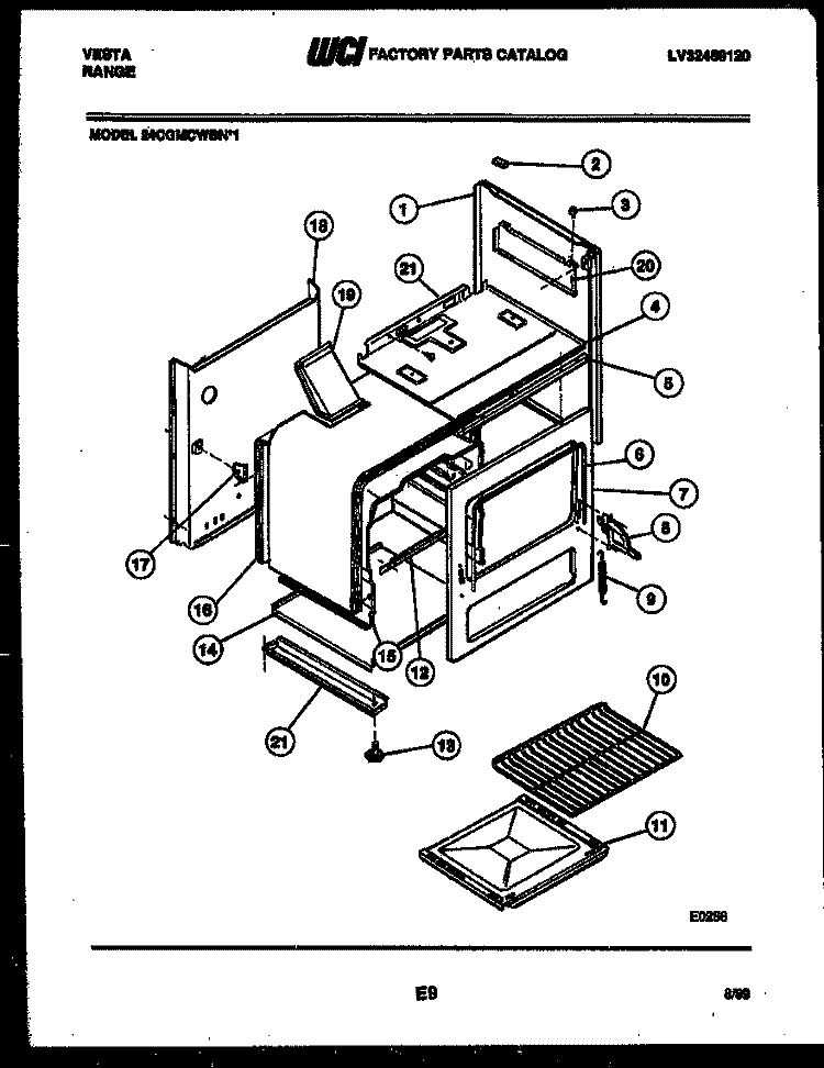 BODY PARTS Diagram and Parts List for 24CGMCWBN1  Tappan Range