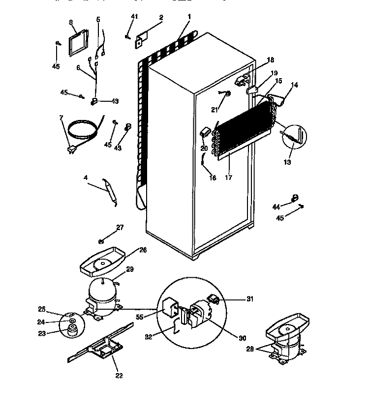 COOLING SYSTEM Diagram and Parts List for PRT173MCD4  Frigidaire Refrigerator