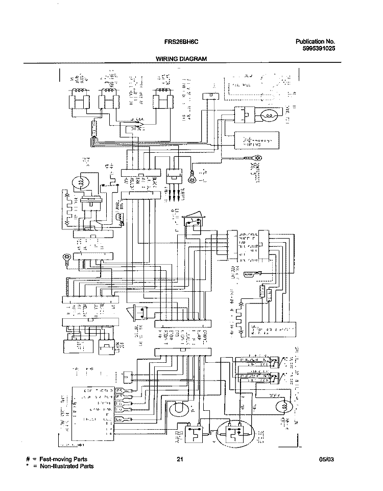 WIRING DIAGRAM Diagram and Parts List for FRS26BH6CS1  Frigidaire Refrigerator
