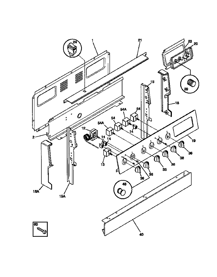 BACKGUARD Diagram and Parts List for 31-4592-00-03  Tappan Range