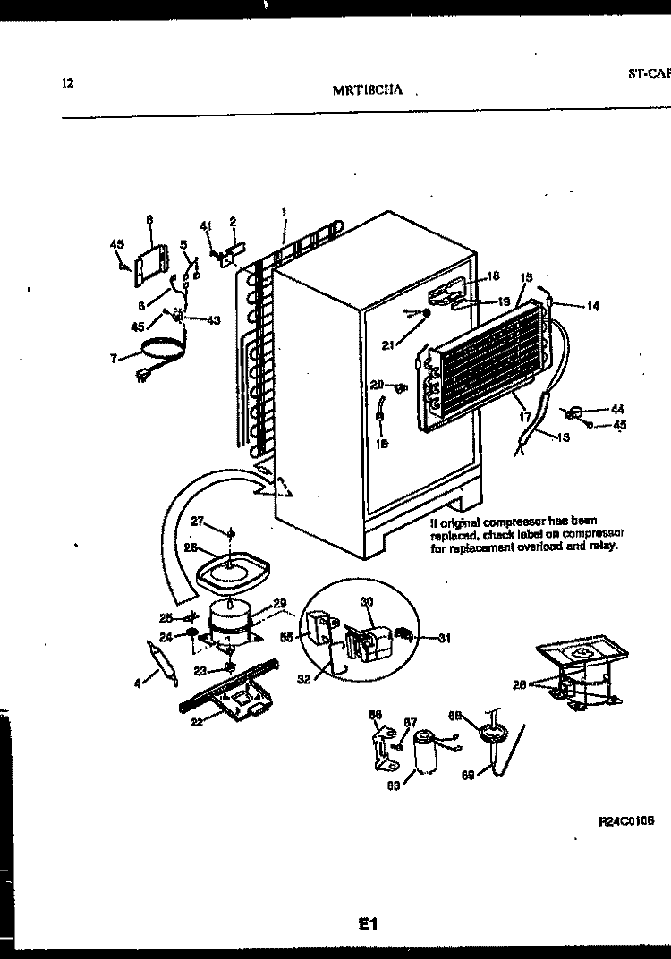 SYSTEM AND AUTOMATIC DEFROST PARTS Diagram and Parts List for MRT18CHAA0  Frigidaire Refrigerator