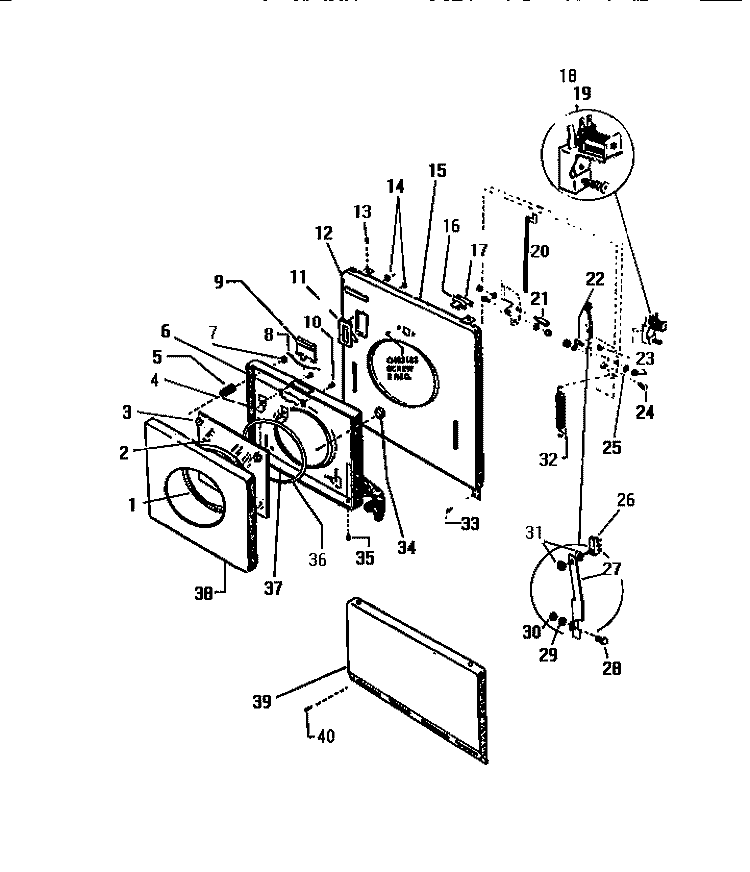 DOOR AND FRONT PANEL Diagram and Parts List for LT800JXF1  Frigidaire Washer