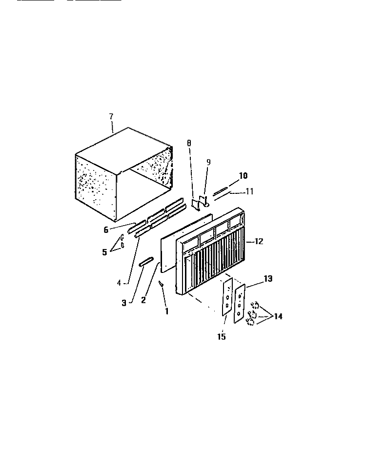 CABINET, FRONT, WRAPPER Diagram and Parts List for MH608A1EA  Kelvinator Air Conditioner