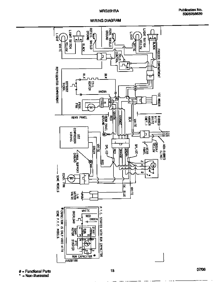 WIRING DIAGRAM Diagram and Parts List for MRS20HRAD6  Frigidaire Refrigerator