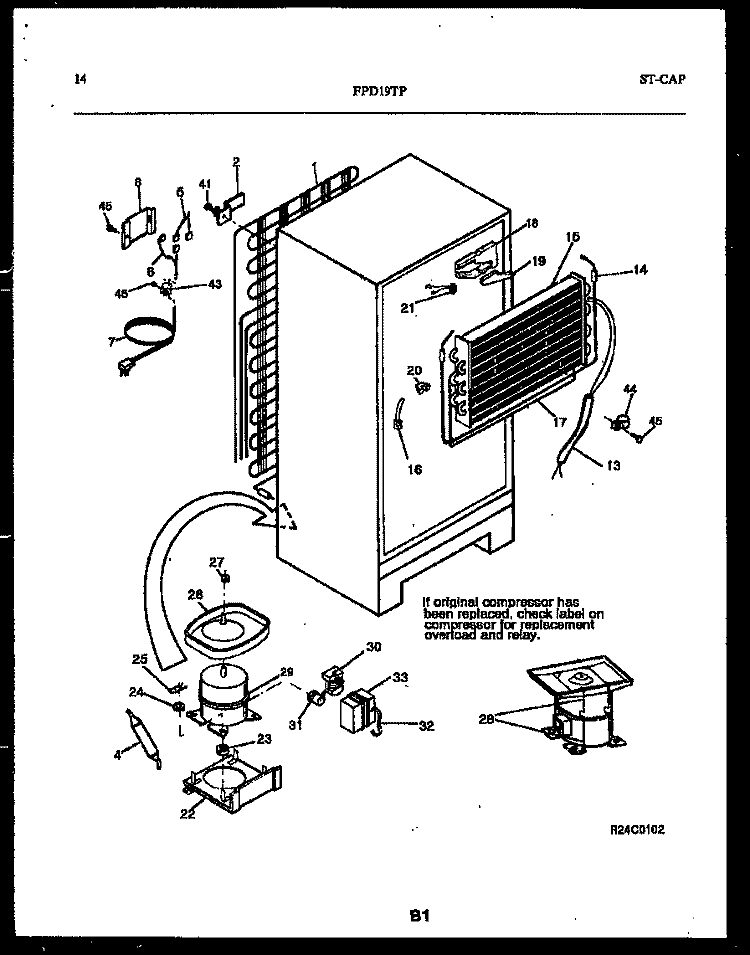 SYSTEM AND AUTOMATIC DEFROST PARTS Diagram and Parts List for FPD19TPH1  Frigidaire Refrigerator