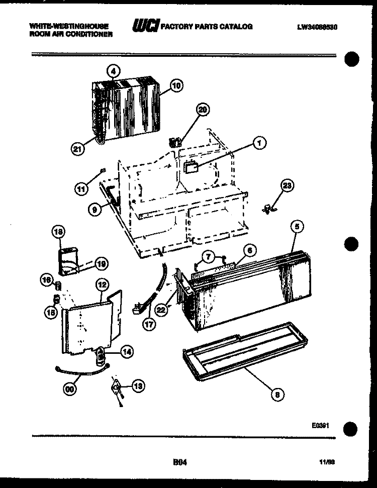 ELECTRICAL PARTS Diagram and Parts List for AH074K7T3  Frigidaire Air Conditioner