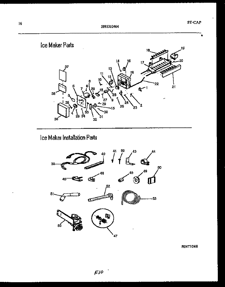 ICE MAKER AND INSTALLATION PARTS Diagram and Parts List for FPCEB21TIRB1  Frigidaire Refrigerator