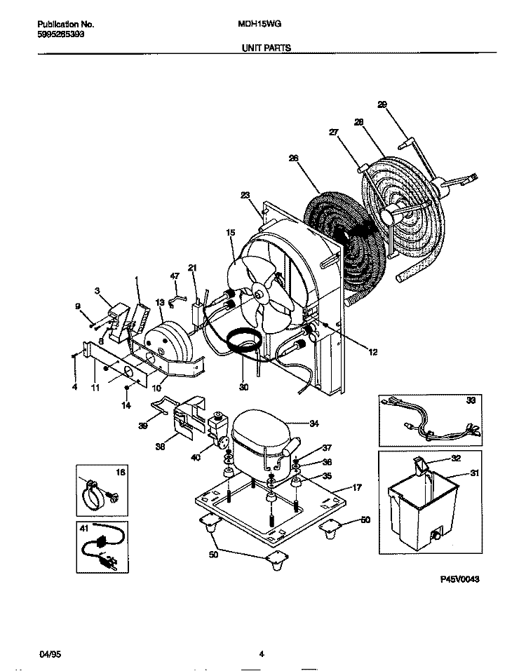 UNIT PARTS Diagram and Parts List for MDH15WG1  Gibson Dehumidifier