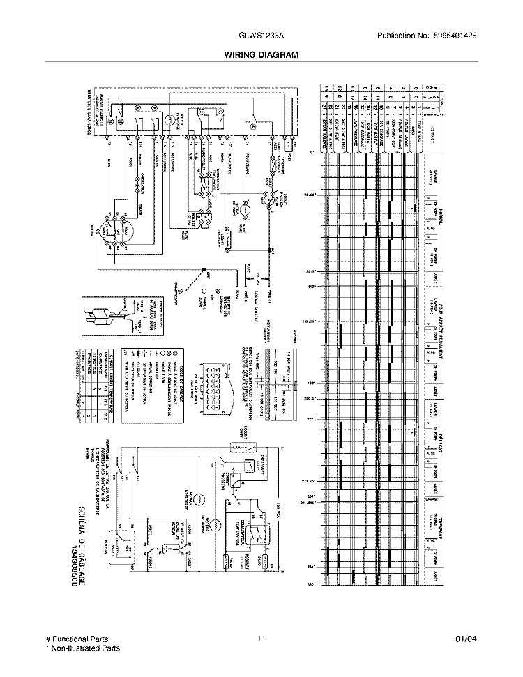 WIRING DIAGRAM Diagram and Parts List for GLWS1233AQ2  Frigidaire Washer