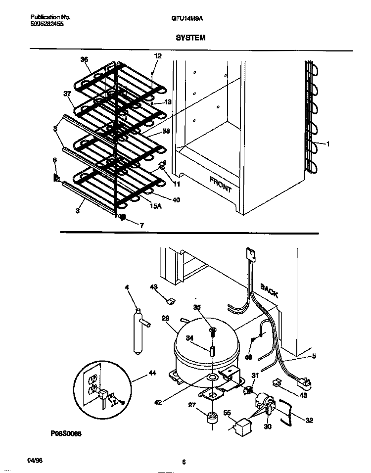 SYSTEM Diagram and Parts List for GFU14M9AW7  Gibson Freezer