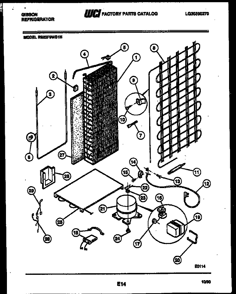SYSTEM AND AUTOMATIC DEFROST PARTS Diagram and Parts List for RS22F9WS1H  Gibson Refrigerator