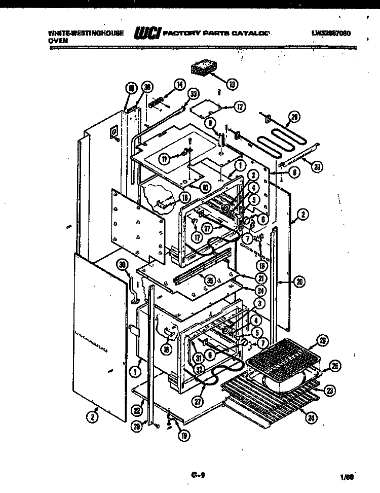 BODY PARTS Diagram and Parts List for KB883GDM3  Frigidaire Wall Oven