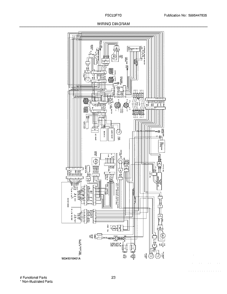 WIRING DIAGRAM Diagram and Parts List for FSC23F7DB7  Frigidaire Refrigerator