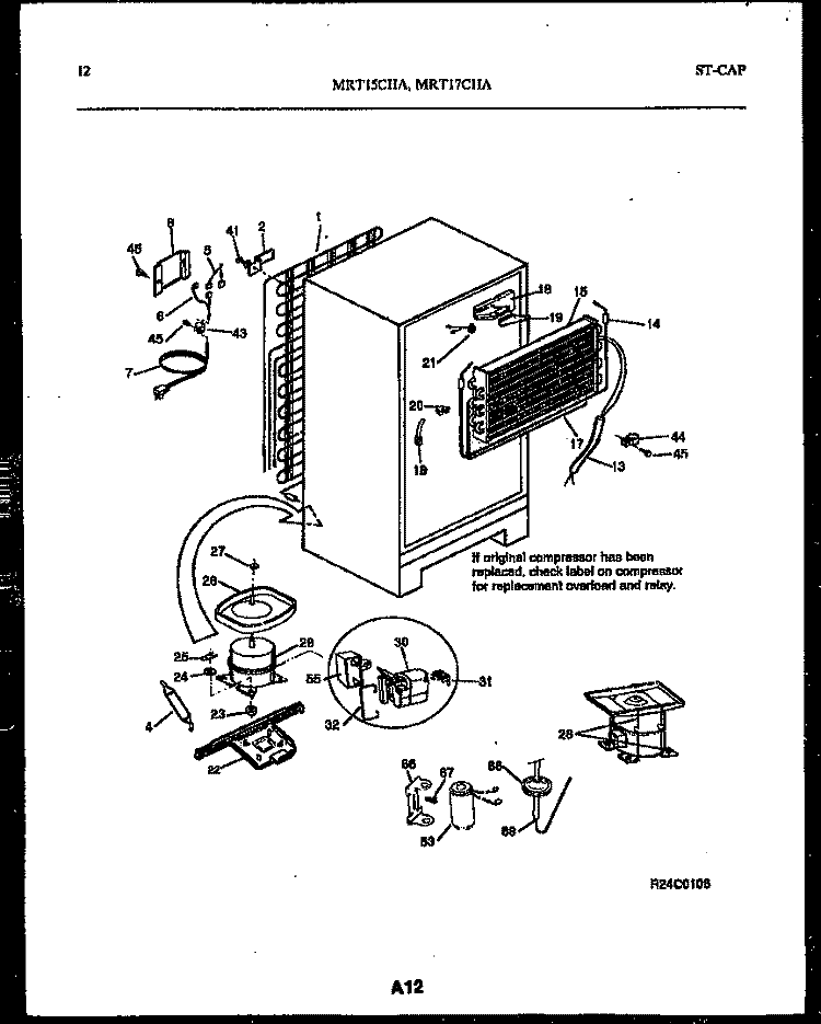SYSTEM AND AUTOMATIC DEFROST PARTS Diagram and Parts List for MRT15CHAA0  Frigidaire Refrigerator