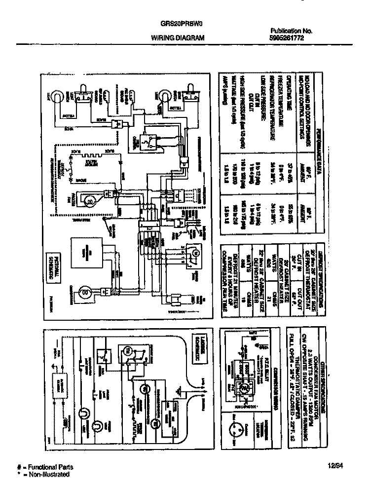 WIRING DIAGRAM Diagram and Parts List for GRS22PRBW0  Gibson Refrigerator