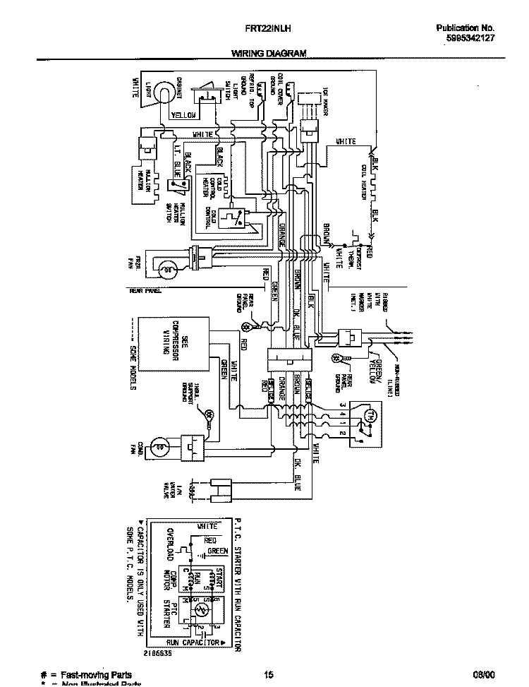 WIRING DIAGRAM Diagram and Parts List for FRT22INLHD4  Frigidaire Refrigerator