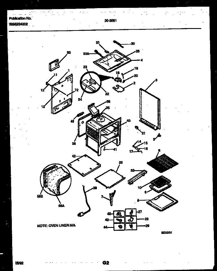 BODY PARTS Diagram and Parts List for 30-3981-23-03  Tappan Range