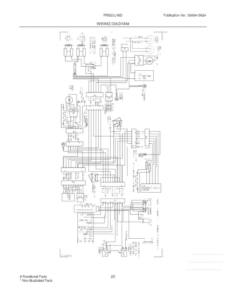 WIRING DIAGRAM Diagram and Parts List for FRS23LH5DB2  Frigidaire Refrigerator
