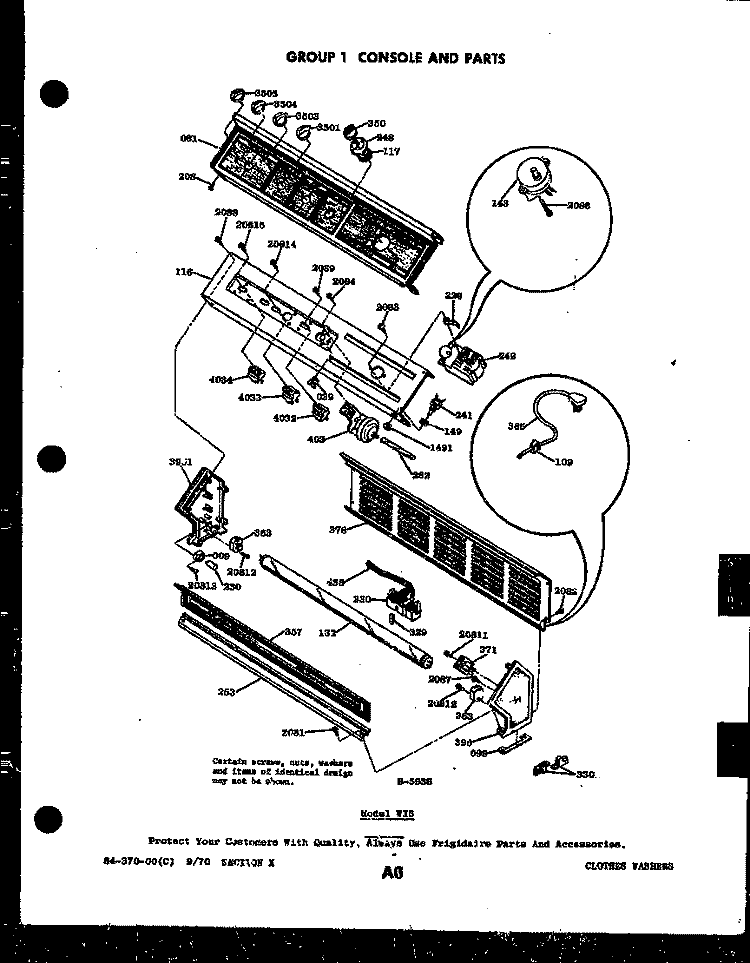 BURNER, MANIFOLD AND GAS CONTROL Diagram and Parts List for GCG34BNL2  Frigidaire Range