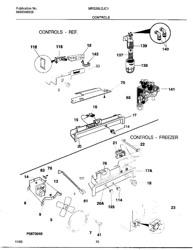 CONTROL Diagram and Parts List for MRS26LGJC1  Uni Refrigerator