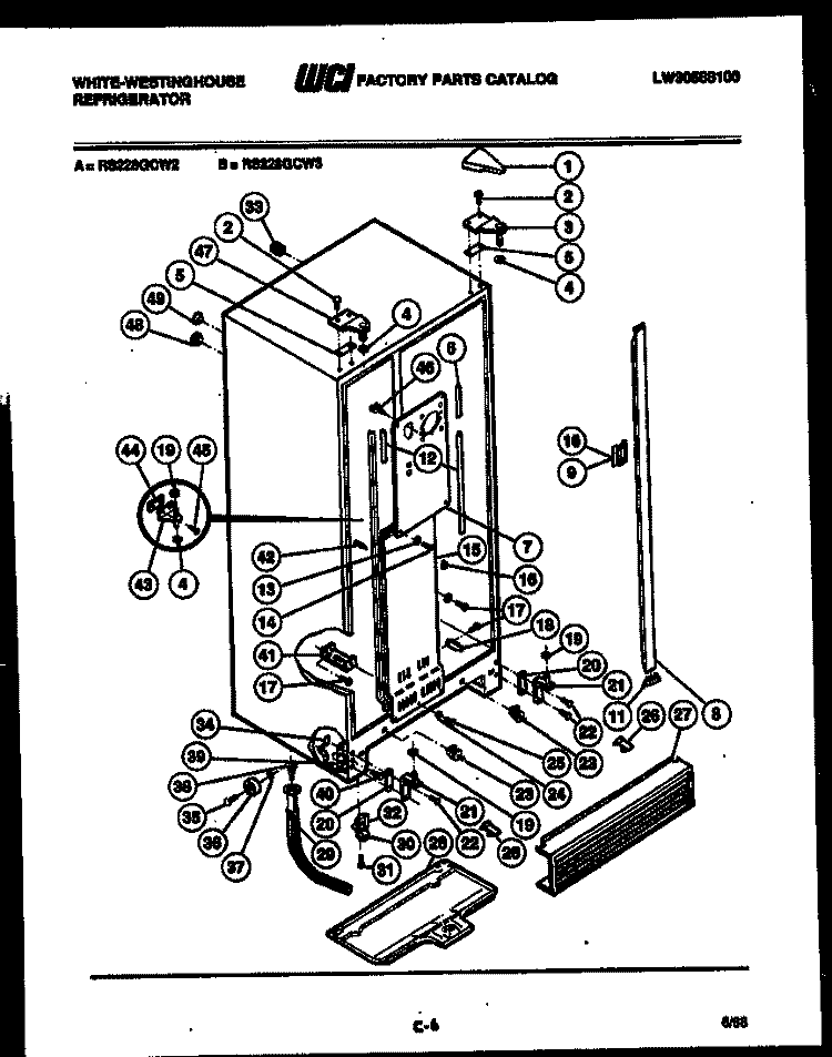 SYSTEM AND AUTOMATIC DEFROST PARTS Diagram and Parts List for RT140LLD0  Frigidaire Refrigerator
