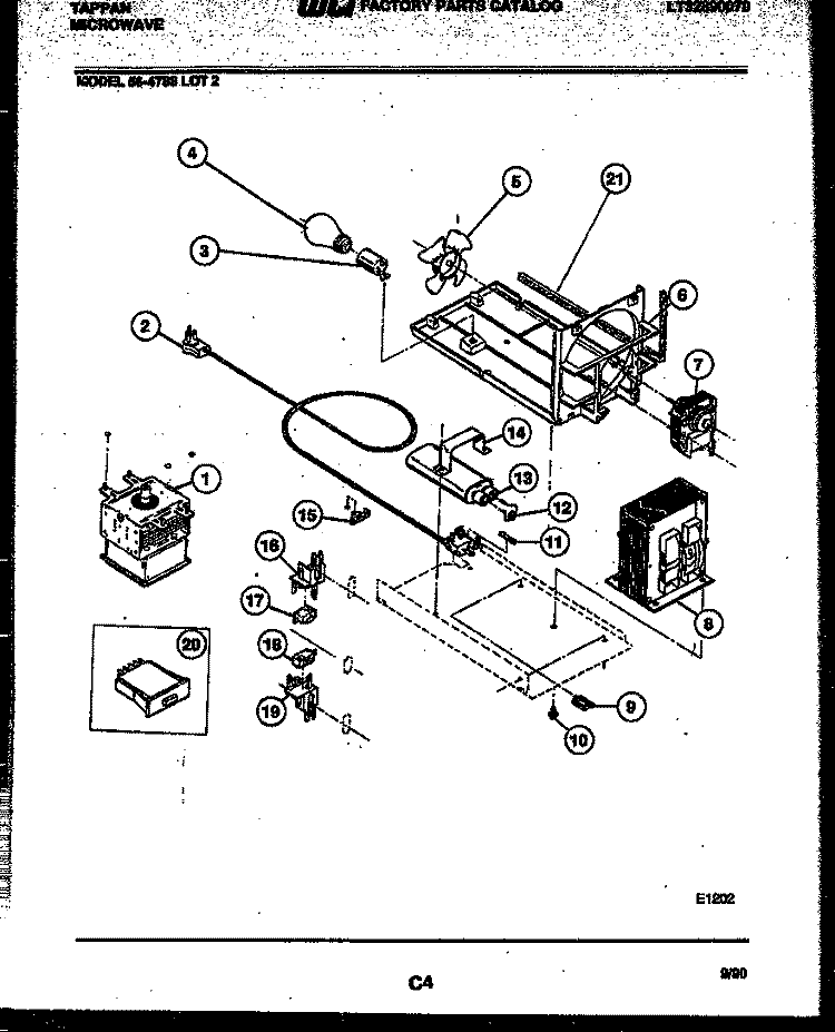 POWER CONTROL Diagram and Parts List for 56-4788-10-02  Tappan Microwave