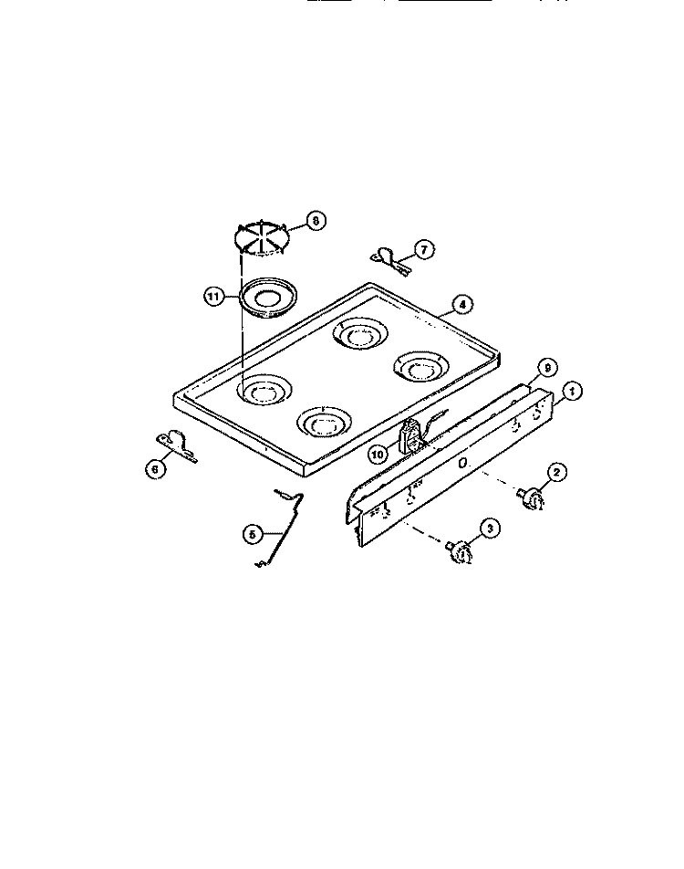 COOKTOP Diagram and Parts List for CGC4C6DXE  Gibson Range