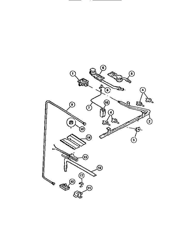 BURNERS Diagram and Parts List for CGC4C6DXE  Gibson Range