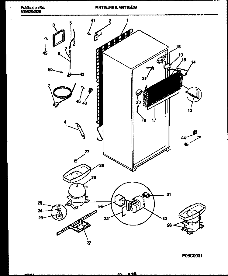 SYSTEM AND AUTOMATIC DEFROST PARTS Diagram and Parts List for MRT18JZBY0  Uni Refrigerator