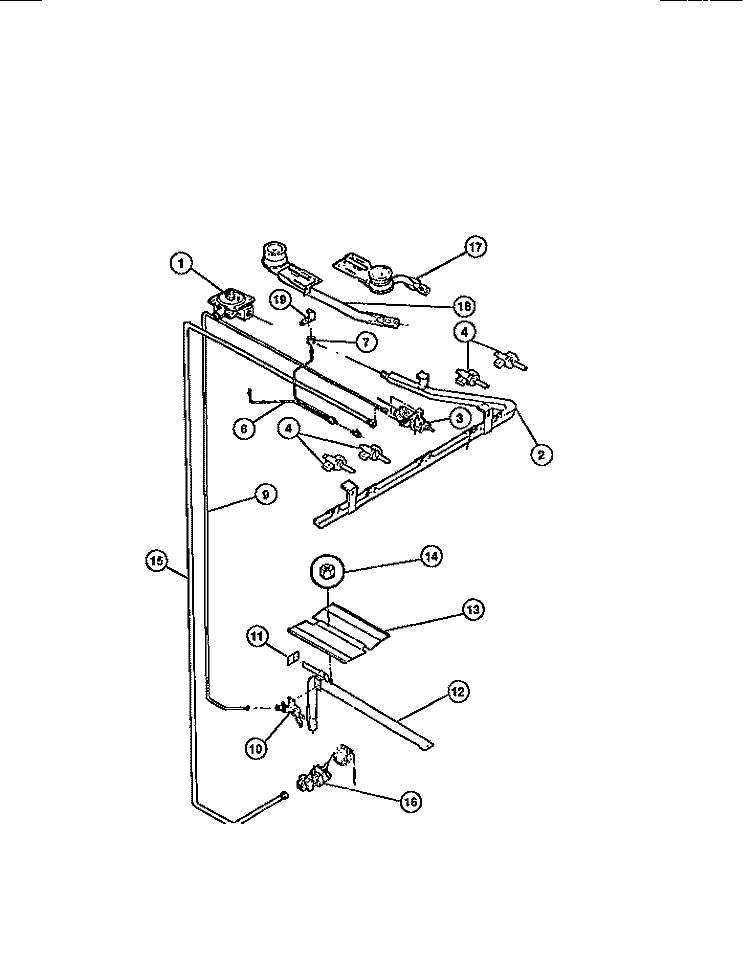 BURNERS Diagram and Parts List for CGC1M1DXE  Gibson Range