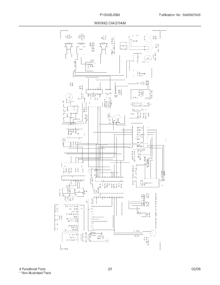 WIRING DIAGRAM Diagram and Parts List for PHS66EJSB0  Frigidaire Refrigerator