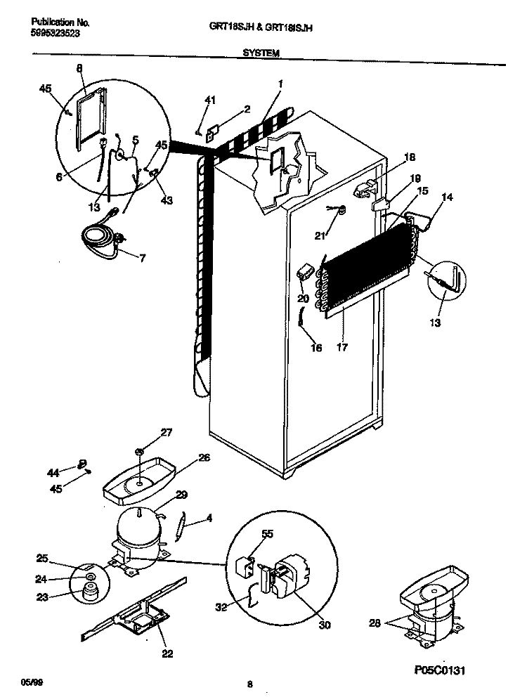SYSTEM Diagram and Parts List for GRT18ISJHD0  Gibson Refrigerator