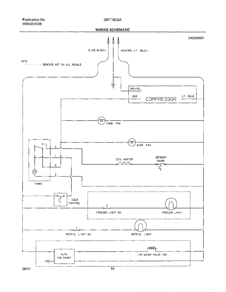 WIRING SCHEMATIC Diagram and Parts List for GRT18C6AW0  Gibson Refrigerator