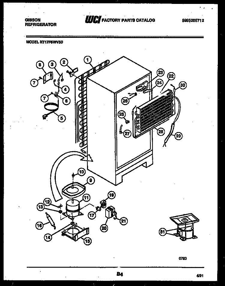 SYSTEM AND AUTOMATIC DEFROST PARTS Diagram and Parts List for RT17F6WV3D  Gibson Refrigerator