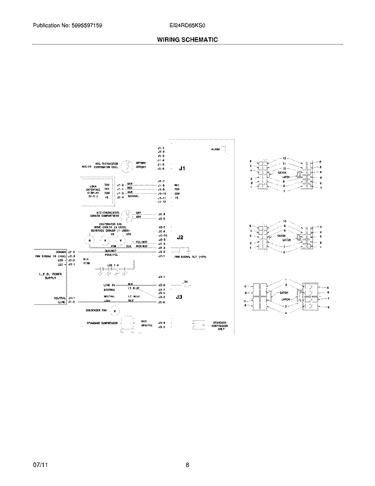WIRING SCHEMATIC Diagram and Parts List for EI24RD65KS0  Electrolux Refrigerator