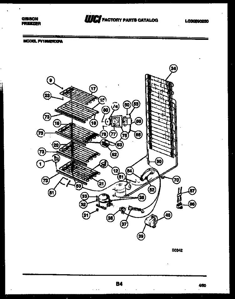 SYSTEM AND ELECTRICAL PARTS Diagram and Parts List for FV10M2WXFA  Gibson Freezer