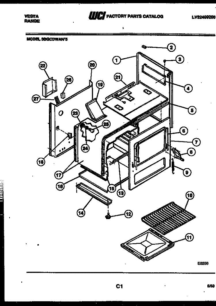 BODY PARTS Diagram and Parts List for 30IGCDWAN5  Tappan Range