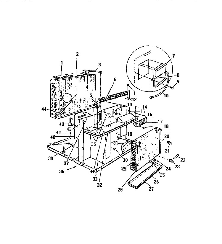EVAPORATOR, CONDENSER (`B` CABINET Diagram and Parts List for A13MUD2  Frigidaire Air Conditioner