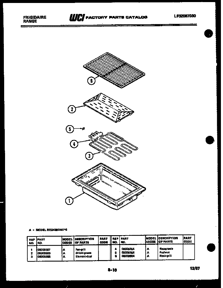 OPTIONAL KIT Diagram and Parts List for REG438QME0  Frigidaire Range