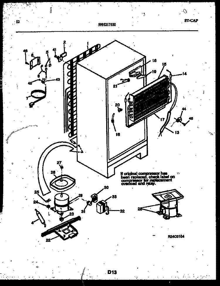 SYSTEM AND AUTOMATIC DEFROST PARTS Diagram and Parts List for ATG175NCD0  Frigidaire Refrigerator