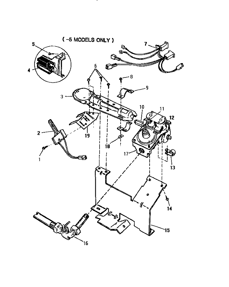 GAS VALVE ASSEMBLY Diagram and Parts List for GDD15A1D5  Frigidaire Dryer